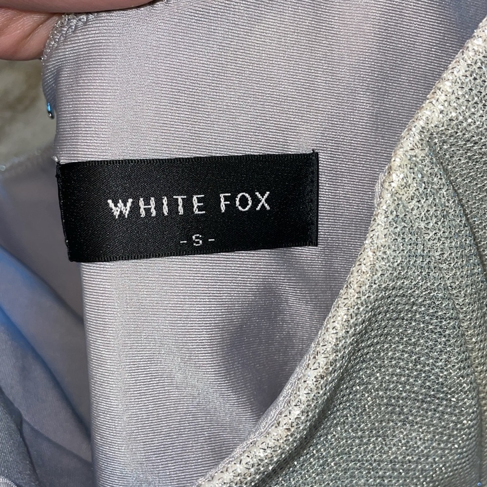 white fox silver glitter shine bright bustier strapless crop top - Picture 6 of 6